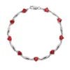 Gemminded Sterling Silver Lab-Created Ruby And Diamond Accent Heart Bracelet -Gemminded Jewelry 1194900