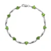 Gemminded Sterling Silver Peridot And Diamond Accent Heart Bracelet -Gemminded Jewelry 1194901