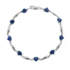 Gemminded Sterling Silver Lab-Created Sapphire And Diamond Accent Heart Bracelet