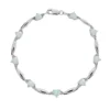 Gemminded Sterling Silver Lab-Created Opal And Diamond Accent Heart Bracelet -Gemminded Jewelry 1194903