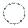 Gemminded Sterling Silver Blue Topaz And Diamond Accent Heart Bracelet -Gemminded Jewelry 1194905