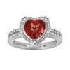 Gemminded Sterling Silver Garnet And Diamond Accent Heart Frame Ring -Gemminded Jewelry 1194920