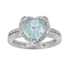 Gemminded Sterling Silver Lab-Created Aquamarine And Diamond Accent Heart Frame Ring 2 Gemminded Sterling Silver Lab-Created Aquamarine And Diamond Accent Heart Frame Ring -Gemminded Jewelry 1194921