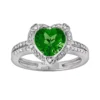 Gemminded Sterling Silver Lab-Created Emerald And Diamond Accent Heart Frame Ring -Gemminded Jewelry 1194923