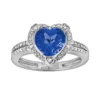 Gemminded Sterling Silver Lab-Created Sapphire And Diamond Accent Heart Frame Ring -Gemminded Jewelry 1194931