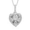 Gemminded Sterling Silver White Topaz And Diamond Accent Heart Frame Pendant