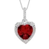 Gemminded Sterling Silver Lab-Created Ruby And Diamond Accent Heart Frame Pendant -Gemminded Jewelry 1194970