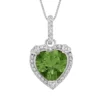 Gemminded Sterling Silver Peridot And Diamond Accent Heart Frame Pendant -Gemminded Jewelry 1194971