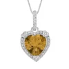 Gemminded Sterling Silver Citrine And Diamond Accent Heart Frame Pendant 2 Gemminded Sterling Silver Citrine And Diamond Accent Heart Frame Pendant -Gemminded Jewelry 1194978