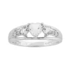 Gemminded Sterling Silver White Topaz And Diamond Accent Heart 3-Stone Ring -Gemminded Jewelry 1194985