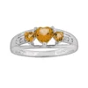 Gemminded Sterling Silver Citrine And Diamond Accent Heart 3-Stone Ring -Gemminded Jewelry 1195044