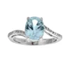 Gemminded Sterling Silver Lab-Created Aquamarine And Diamond Accent Oval Ring 1 Gemminded Sterling Silver Lab-Created Aquamarine And Diamond Accent Oval Ring -Gemminded Jewelry 1259025