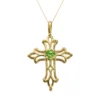 Gemminded 10k Gold Peridot Filigree Cross Pendant -Gemminded Jewelry 1261729