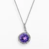 Gemminded Sterling Silver Amethyst And Diamond Accent Pendant
