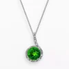 Gemminded Sterling Silver Lab-Created Emerald And Diamond Accent Pendant -Gemminded Jewelry 1438996