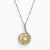 Gemminded Sterling Silver Citrine And Diamond Accent Pendant 1 Gemminded Sterling Silver Citrine And Diamond Accent Pendant -Gemminded Jewelry 1439008