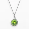 Gemminded Sterling Silver Peridot And Diamond Accent Swirl Frame Pendant -Gemminded Jewelry 1439348