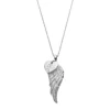 Gemminded Sterling Silver Diamond Accent "Love" Heart Charm & Angel Wing Pendant -Gemminded Jewelry 2312202