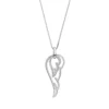 Gemminded Sterling Silver 1/6 Carat T.W. Diamond Angel Wing Pendant -Gemminded Jewelry 2312258