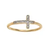 Gemminded 14k Gold Over Silver Diamond Accent Sideways Cross Ring 1 Gemminded 14k Gold Over Silver Diamond Accent Sideways Cross Ring -Gemminded Jewelry 2312348