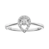 Gemminded Sterling Silver 1/10 Carat T.W. Diamond Teardrop Promise Ring -Gemminded Jewelry 2312389
