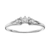 Gemminded Sterling Silver 1/6 Carat T.W. Diamond 3-Stone Promise Ring -Gemminded Jewelry 2312452