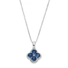 Gemminded Sterling Silver Lab-Created Sapphire & White Topaz Flower Pendant Necklace -Gemminded Jewelry 2501326