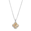Gemminded Sterling Silver Citrine & White Topaz Flower Pendant Necklace -Gemminded Jewelry 2501334