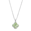 Gemminded Sterling Silver Peridot & White Topaz Flower Pendant Necklace -Gemminded Jewelry 2501408