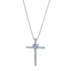 Gemminded Sterling Silver Blue Topaz Cross Pendant Necklace 2 Gemminded Sterling Silver Blue Topaz Cross Pendant Necklace -Gemminded Jewelry 2501919