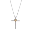 Gemminded Sterling Silver Citrine Cross Pendant Necklace -Gemminded Jewelry 2502044