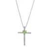 Gemminded Sterling Silver Peridot Cross Pendant Necklace -Gemminded Jewelry 2502076