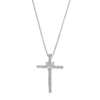 Gemminded Sterling Silver White Topaz Cross Pendant Necklace -Gemminded Jewelry 2502110
