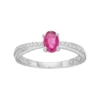 Gemminded Sterling Silver Ruby & Diamond Accent Ring -Gemminded Jewelry 2502384