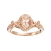 Gemminded 10k Rose Gold Morganite & 1/4 Carat T.W. Diamond Halo Ring -Gemminded Jewelry 2624149