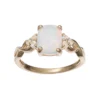 Gemminded 10k Gold Lab-Created White Opal & White Topaz Ring