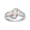 Gemminded Sterling Silver Lab-Created Opal & Lab-Created White Sapphire 3-Stone Bypass Ring -Gemminded Jewelry 2729759