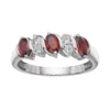 Gemminded Sterling Silver Garnet & White Topaz Ring -Gemminded Jewelry 2730114