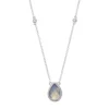 Gemminded Sterling Silver Lab-Created Opal & White Topaz Teardrop Necklace