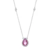 Gemminded Sterling Silver Lab-Created Pink Sapphire & White Topaz Teardrop Necklace -Gemminded Jewelry 2731077