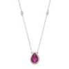 Gemminded Sterling Silver Lab-Created Ruby & White Topaz Teardrop Necklace -Gemminded Jewelry 2731098
