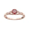 Gemminded 10k Rose Gold Garnet & Diamond Accent Ring 1 Gemminded 10k Rose Gold Garnet & Diamond Accent Ring -Gemminded Jewelry 2862987