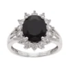 Gemminded Sterling Silver Onyx & Lab-Created White Sapphire Split Shank Ring 2 Gemminded Sterling Silver Onyx & Lab-Created White Sapphire Split Shank Ring -Gemminded Jewelry 3068007