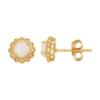 Gemminded 18k Gold Over Silver Lab-Created Opal Flower Stud Earrings -Gemminded Jewelry 3068156