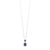 Gemminded 10k Gold 1/6 Carat T.W. Diamond & Sapphire Teardrop Pendant Necklace