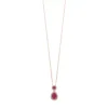 Gemminded 10k Rose Gold 1/6 Carat T.W. Diamond & Ruby Teardrop Pendant Necklace -Gemminded Jewelry 3332185