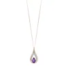 Gemminded 10k Rose Gold 1/8 Carat T.W. Diamond & Amethyst Teardrop Pendant -Gemminded Jewelry 3333994