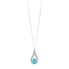Gemminded 10k White Gold 1/8 Carat T.W. Diamond & Blue Topaz Teardrop Pendant 2 Gemminded 10k White Gold 1/8 Carat T.W. Diamond & Blue Topaz Teardrop Pendant -Gemminded Jewelry 3334037