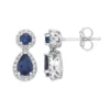 Gemminded 10k White Gold Sapphire & 1/4 Carat T.W. Diamond Teardrop Earrings