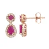Gemminded 10k Rose Gold Ruby & 1/4 Carat T.W. Diamond Teardrop Earrings -Gemminded Jewelry 3334338